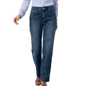 Talbots Womens High Waisted Relaxed Fit 5 Pocket Fly Zip Jeans Size 16P